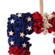 Glitzhome 19.25"L Americana Squared Fabric Wreath