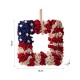 Glitzhome 19.25"L Americana Squared Fabric Wreath