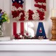 Glitzhome 18"L Wooden Patriotic USA Table Decor