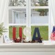 Glitzhome 18"L Wooden Patriotic USA Table Decor