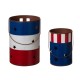 Glitzhome Metal Patriotic Bucket Lantern, Set of 2