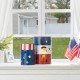 Glitzhome Metal Patriotic Bucket Lantern, Set of 2