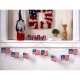 Glitzhome 72"L Metal American Flags Garland