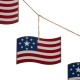 Glitzhome 72"L Metal American Flags Garland