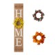 Glitzhome 42"H Wooden Brown HOME Porch Sign With 3 Interchangeable Wreathes（Spring/Fall/Christmas）