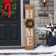 Glitzhome 42"H Wooden Brown HOME Porch Sign With 3 Interchangeable Wreathes（Spring/Fall/Christmas）