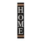 Glitzhome 42"H Wooden Black HOME Porch Sign With 3 Interchangeable Wreathes（Spring/Fall/Christmas）