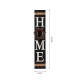 Glitzhome 42"H Wooden Black HOME Porch Sign With 3 Interchangeable Wreathes（Spring/Fall/Christmas）