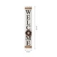 Glitzhome 60"H Wooden White WELCOME Porch Sign With 4 Interchangeable Wreathes（Spring/Patriotic/Fall/Christmas）