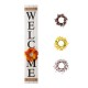 Glitzhome 60"H Wooden White WELCOME Porch Sign With 4 Interchangeable Wreathes（Spring/Patriotic/Fall/Christmas）