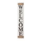 Glitzhome 60"H Wooden White WELCOME Porch Sign With 4 Interchangeable Wreathes（Spring/Patriotic/Fall/Christmas）