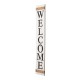 Glitzhome 60"H Wooden White WELCOME Porch Sign With 4 Interchangeable Wreathes（Spring/Patriotic/Fall/Christmas）