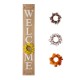 Glitzhome 60"H Wooden Brown WELCOME Porch Sign With 4 Interchangeable Wreathes（Spring/Patriotic/Fall/Christmas）