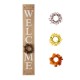 Glitzhome 60"H Wooden Brown WELCOME Porch Sign With 4 Interchangeable Wreathes（Spring/Patriotic/Fall/Christmas）