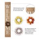 Glitzhome 60"H Wooden Brown WELCOME Porch Sign With 4 Interchangeable Wreathes（Spring/Patriotic/Fall/Christmas）