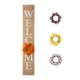 Glitzhome 60"H Wooden Brown WELCOME Porch Sign With 4 Interchangeable Wreathes（Spring/Patriotic/Fall/Christmas）