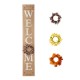 Glitzhome 60"H Wooden Brown WELCOME Porch Sign With 4 Interchangeable Wreathes（Spring/Patriotic/Fall/Christmas）