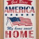 Glitzhome 24"H God Bless America & My Home Sweet Home Wooden Porch Sign Décor