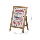 Glitzhome 24"H God Bless America & My Home Sweet Home Wooden Porch Sign Décor