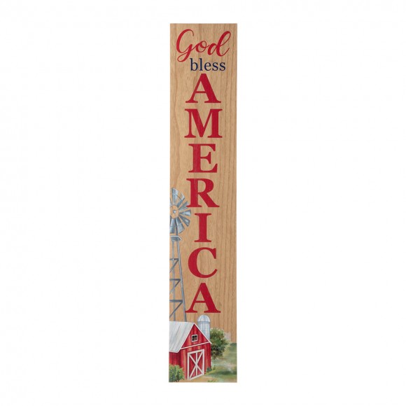 Glitzhome 42"H God Bless America Wooden Porch Board Sign