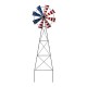 Glitzhome 41.25"H Stars and Stripes Metal Wind Spinner Yard Stake or Wall décor