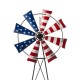 Glitzhome 41.25"H Stars and Stripes Metal Wind Spinner Yard Stake or Wall décor