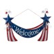 Glitzhome 36"L Welcome Metal Stars and Stripes Yard Stake