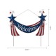 Glitzhome 36"L Welcome Metal Stars and Stripes Yard Stake