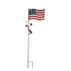 Glitzhome 42"H Metal American Flag Yard Stake with Solar Lights