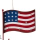 Glitzhome 42"H Metal American Flag Yard Stake with Solar Lights