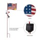 Glitzhome 42"H Metal American Flag Yard Stake with Solar Lights