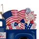 Glitzhome 24"L Metal Patriotic Truck Yard Stake or Wall Décor