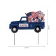 Glitzhome 24"L Metal Patriotic Truck Yard Stake or Wall Décor