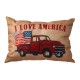 Glitzhome 18"L Faux Burlap Patriotic Truck Pillow