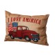 Glitzhome 18"L Faux Burlap Patriotic Truck Pillow