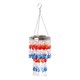 Glitzhome 19"H Solar Lighted Hanging Décor with Red, White, Blue Acrylic Jewel Beads