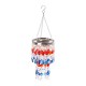 Glitzhome 19"H Solar Lighted Hanging Décor with Red, White, Blue Acrylic Jewel Beads