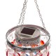 Glitzhome 19"H Solar Lighted Hanging Décor with Red, White, Blue Acrylic Jewel Beads