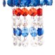 Glitzhome 19"H Solar Lighted Hanging Décor with Red, White, Blue Acrylic Jewel Beads