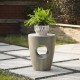 Glitzhome 18"H MGO Faux Concrete Garden Stool, Plant Stand or Accent Table (Multi-functional) 