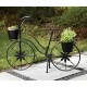 Glitzhome 26"H Hand Painted Black Metal Bicycle Plant Stand