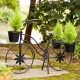 Glitzhome 26"H Hand Painted Black Metal Bicycle Plant Stand