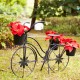 Glitzhome 26"H Hand Painted Black Metal Bicycle Plant Stand