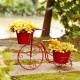 Glitzhome 15"H Hand Painted Red Metal Bicycle Plant Stand