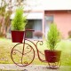 Glitzhome 15"H Hand Painted Red Metal Bicycle Plant Stand