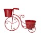 Glitzhome 15"H Hand Painted Red Metal Bicycle Plant Stand