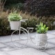 Glitzhome 15"H Hand Painted White Metal Bicycle Plant Stand