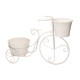 Glitzhome 15"H Hand Painted White Metal Bicycle Plant Stand