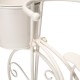 Glitzhome 15"H Hand Painted White Metal Bicycle Plant Stand