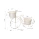 Glitzhome 15"H Hand Painted White Metal Bicycle Plant Stand